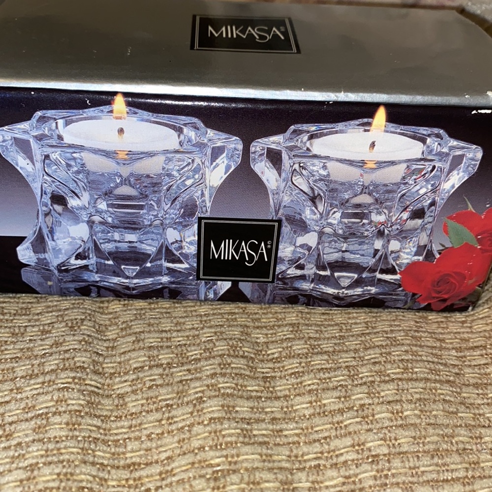 🕯️ EUC Like New Mikasa Crystal Votive Candleholder - Pair